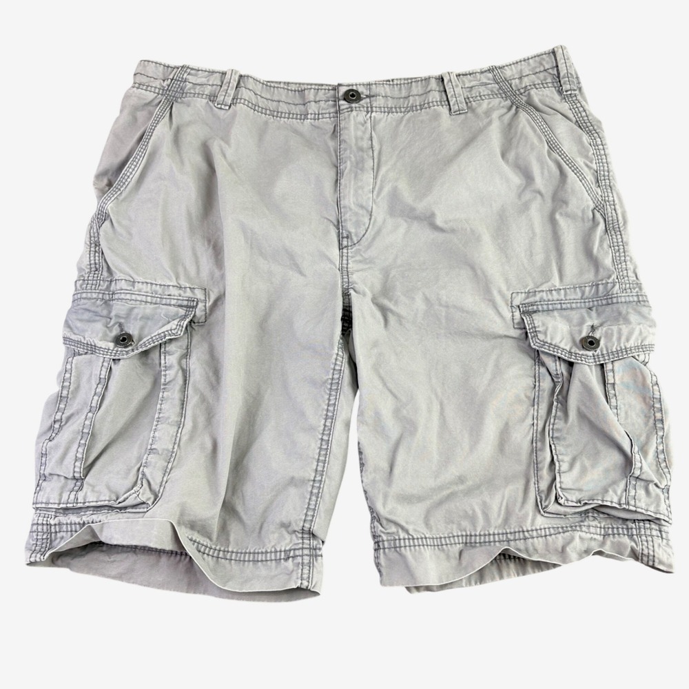 Express Mens 38 Grey Cargo Shorts Durable Reinforced Cotton Utility Gorpcore